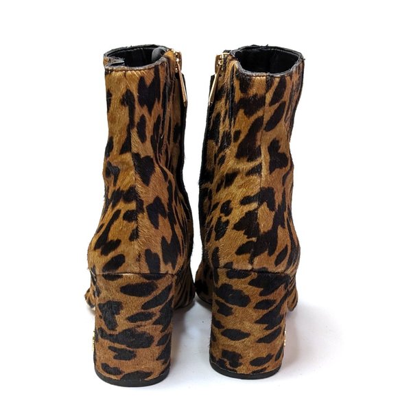 Sam Edelman Hilty Leather Calf Hair Leopard Print Ankle Boot Bootie Women's Sz 7 - Picture 3 of 7